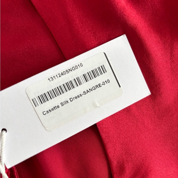 Reformation Casette Silk Dress in Sangre NEW - Picture 5 of 9